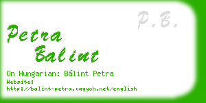 petra balint business card
