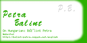petra balint business card